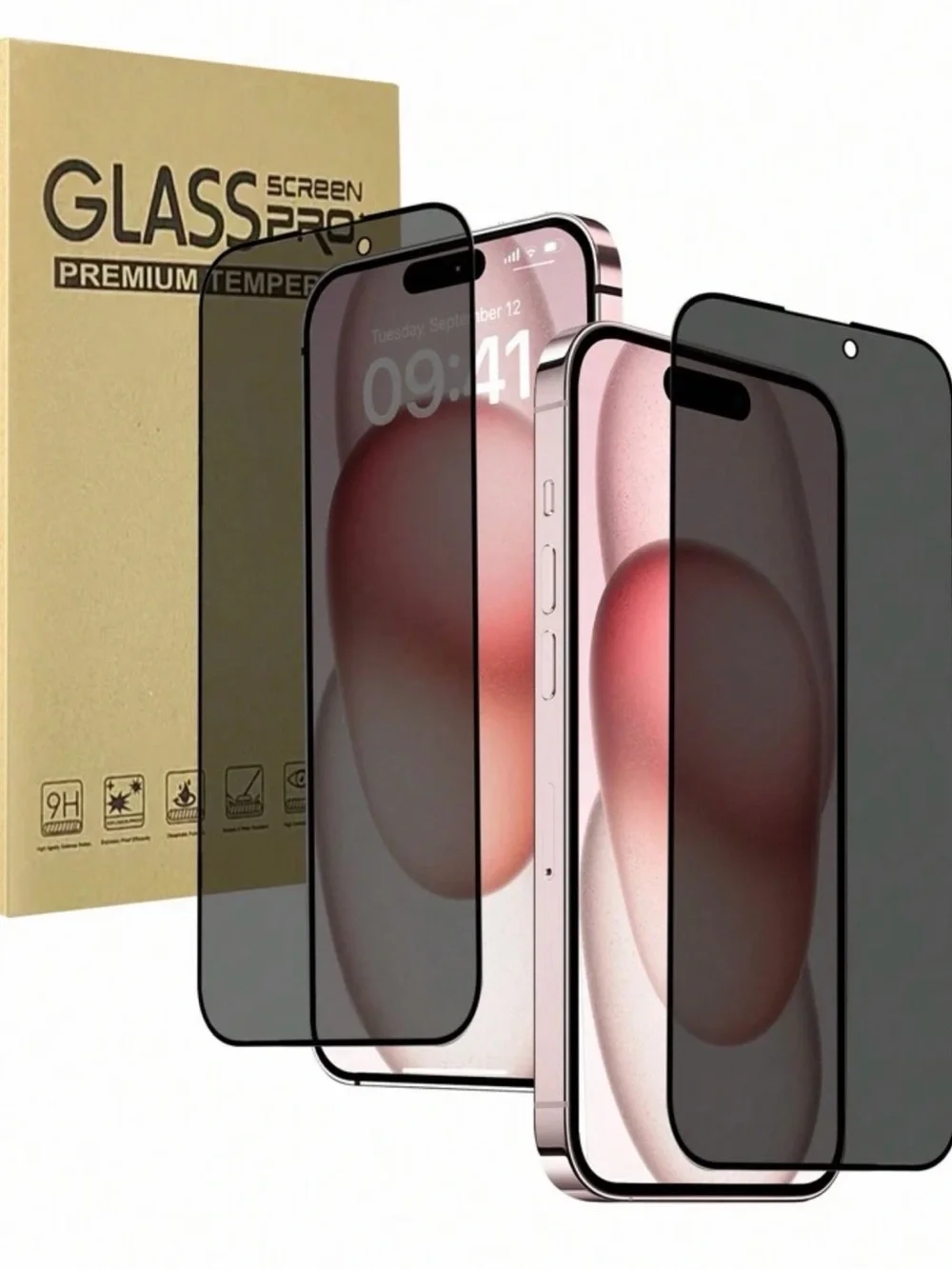 2pcs Full Screen Tempered Glass Privacy Screen Protector IPhone 17 pro